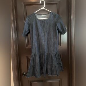 Denim ruffle dress